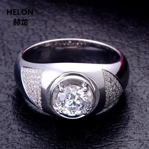 Однотонное мужское обручальное кольцо 14 к из белого золота на годовщину 6 5 мм с