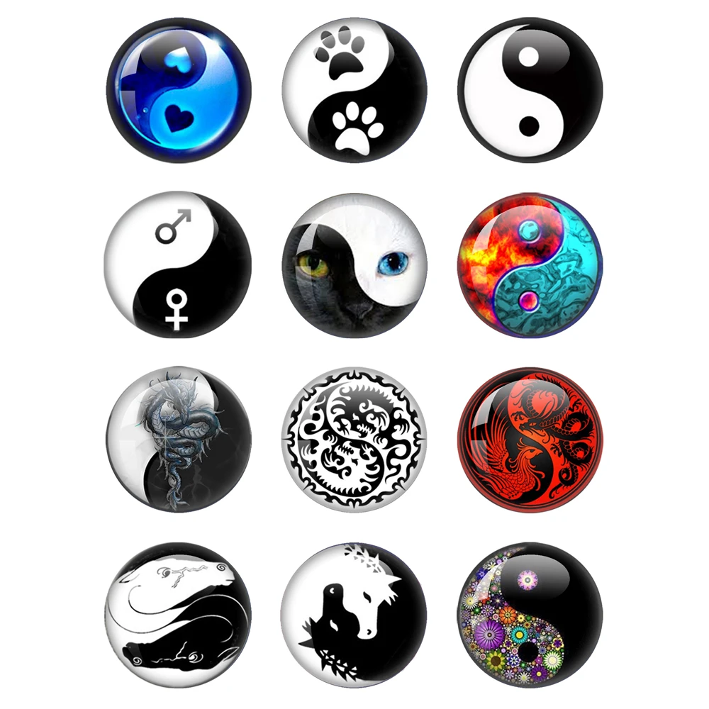 

Yin Yang Tree of Life 12mm-40mm Glass Cabochon Tai Chi Craft Supplies Life Tree Making Findings Jewelry Findings