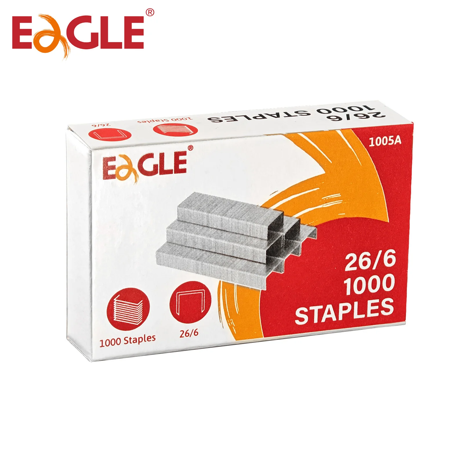 

Скобы Eagle №26/6 С Ножками 1/4 Дюйма, Оптовая Упаковка Из 3 Коробок (всего 3000 Штук), Серебристые, Металлические