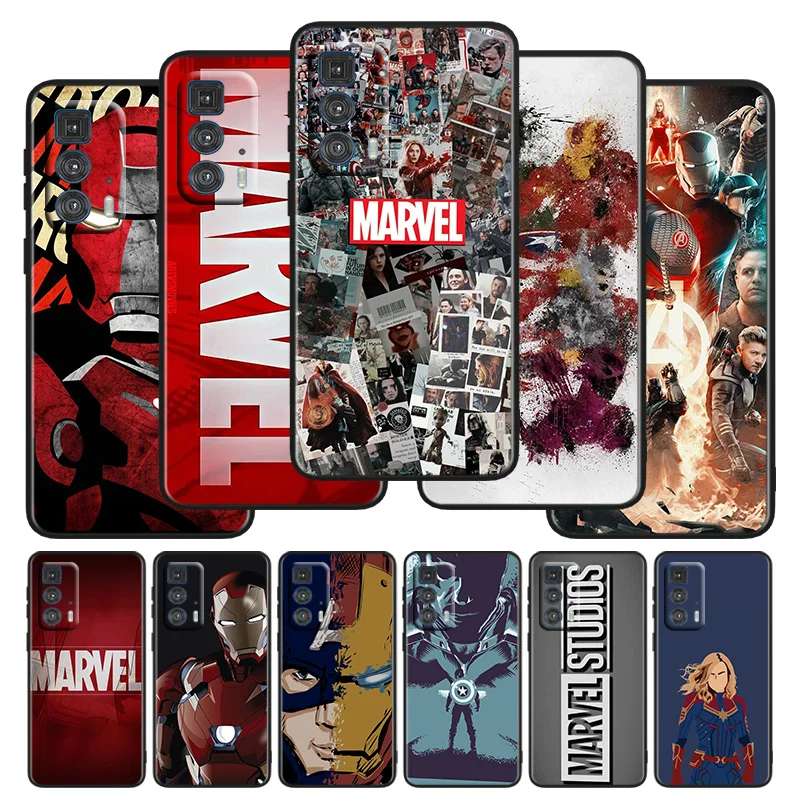 

Marvel hero LOGO Avengers Phone Case For Motorola G 200 100 71 60S 51 50 41S 40 31 30 10 9 8 Fusion Power Lite Plus Black