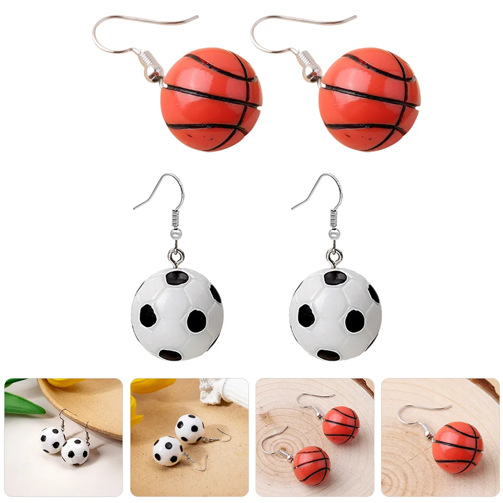 

Sports Ball Imitation Earring Earrings Women Girls Football Shaped Pendant Soccer