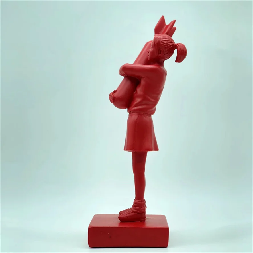 

Скульптура и фигурки Banksy Bomb Girl из смолы, скандинавский Декор для дома, обнимающая мир, статуя для девушек, декор для стола, гостиной, подарки