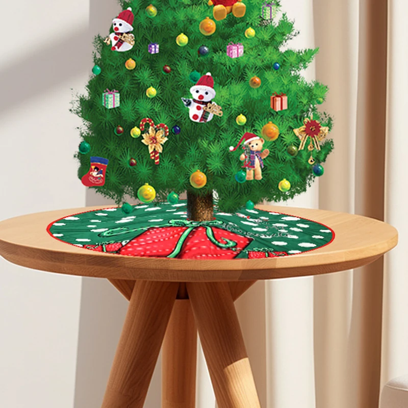 1 платье для рождественской елки 90CM с круглым принтом украшения под елкой лоси