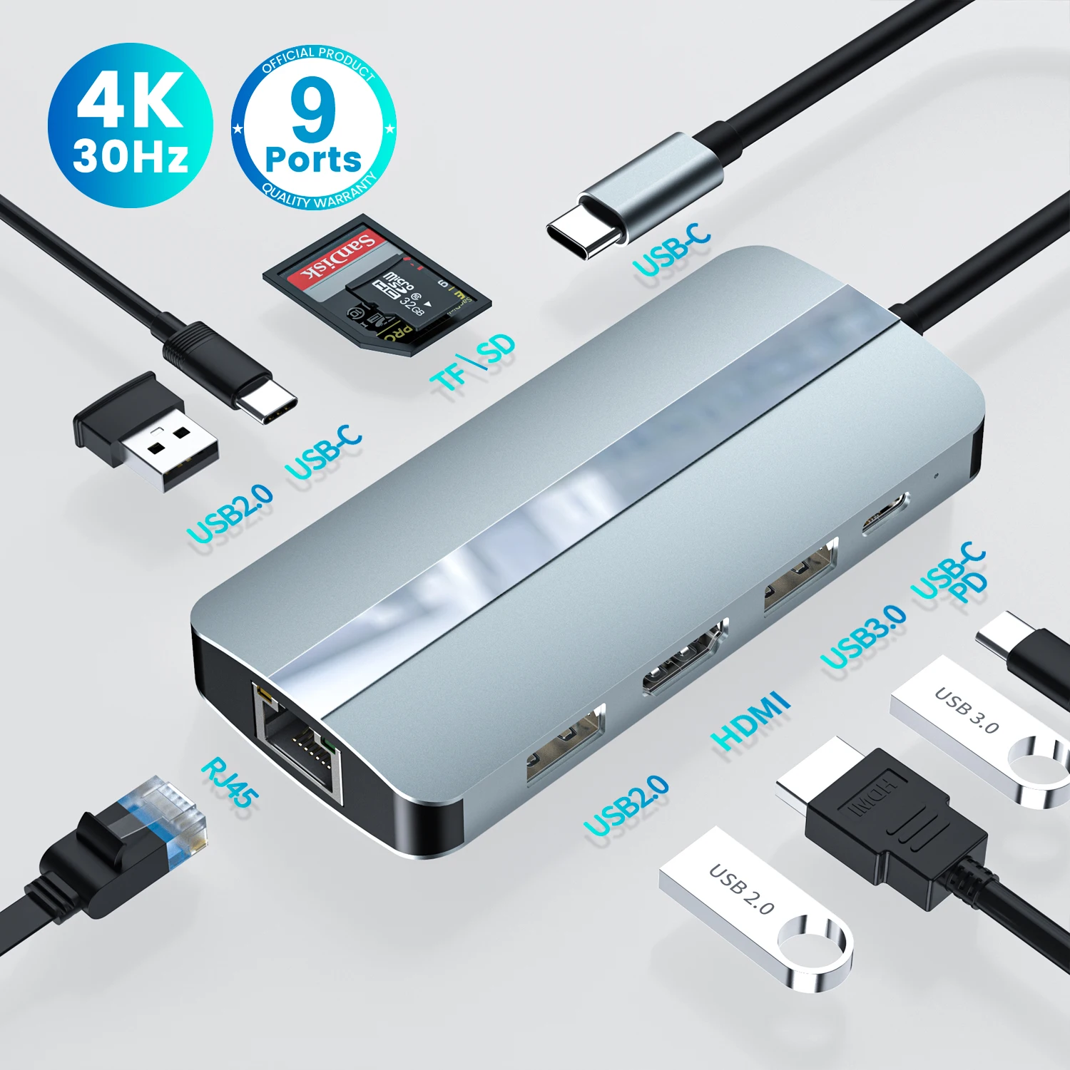 

Usb Hub Usb Splitter Docking Station Type C Hub 3 0 Hdmi Multi Ports Concentrator Extensor Usb C Dock For Laptop Macbook