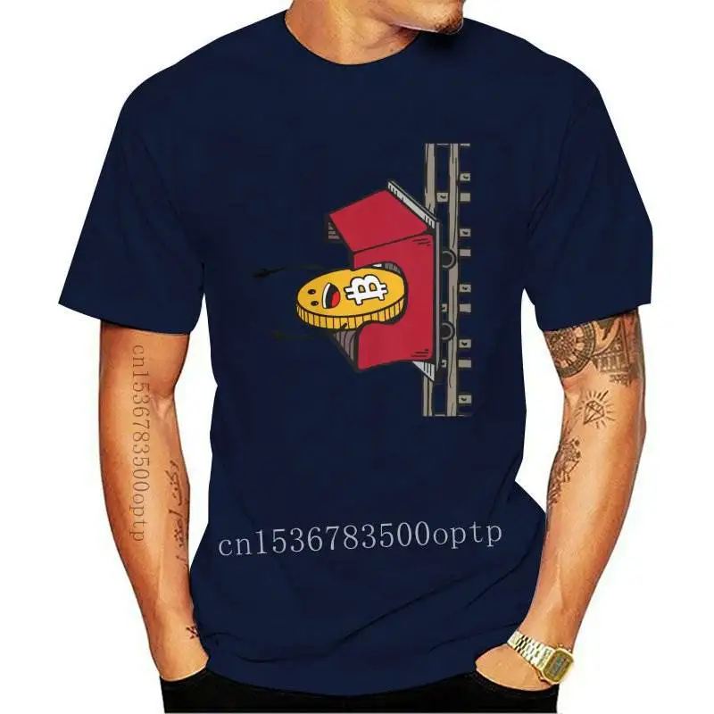 FASHION New Bitcoin Roller Coaster Guy With Tracks Men T Shirts Crypto Ripple Tee Shirt Short Sleeve Round Neck T-Shirts Pure Co |