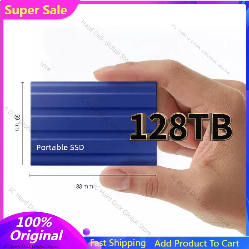 

SSD External Mobile Solid State Drive Flash 64TB TypeC USB3.1 8TB Portable Mini Slim High Speed Transfer SSD Flash Memory Device