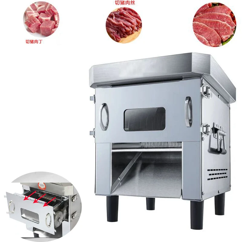 

High efficiency 120kg/h commercial electric meat slicing machine fresh beef pork meat slicer dicer machine Shredded