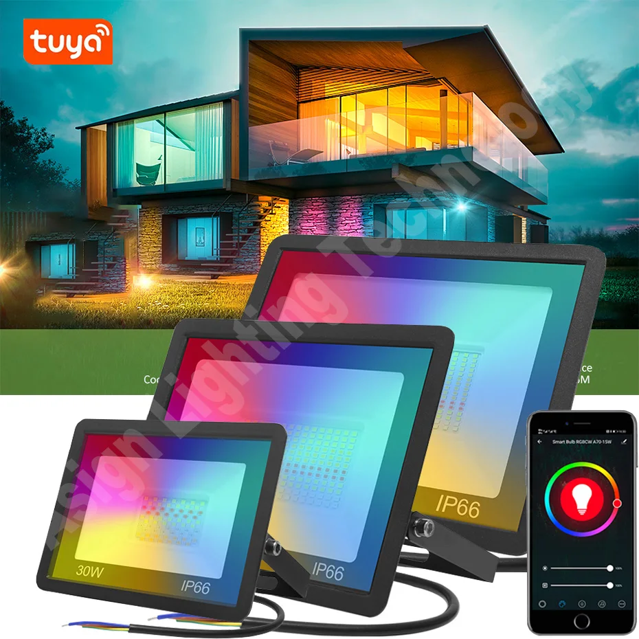 Уличный прожектор с RGB-подсветкой 220 В 30/50/100 Вт