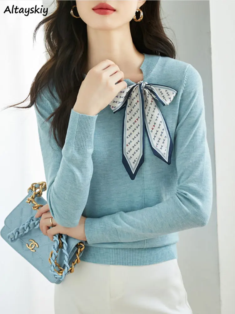 

Женские синие пуловеры, уютные весенние Нежные милые дизайнерские шикарные корейские стильные офисные дамские весенние темпераментные пуловеры для отдыха, Новое поступление 2023