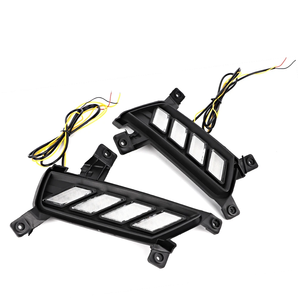 

2pcs Left Right Daytime Running Turn White Yellow Light LED Fit for MG ZS 2017-2019 Daytime Daytime Daytime Daytime