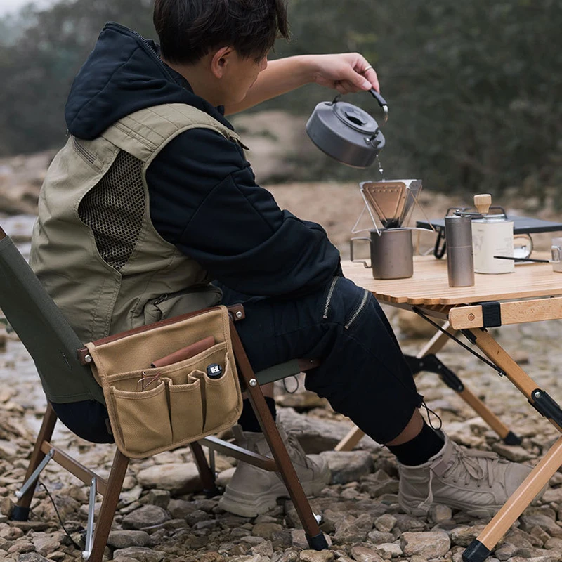 Outdoor Camping Side Pockets Kermit Chair Armrest Hanging Bag Side Multifunctional Storage Bag Camping Equipment Mochila