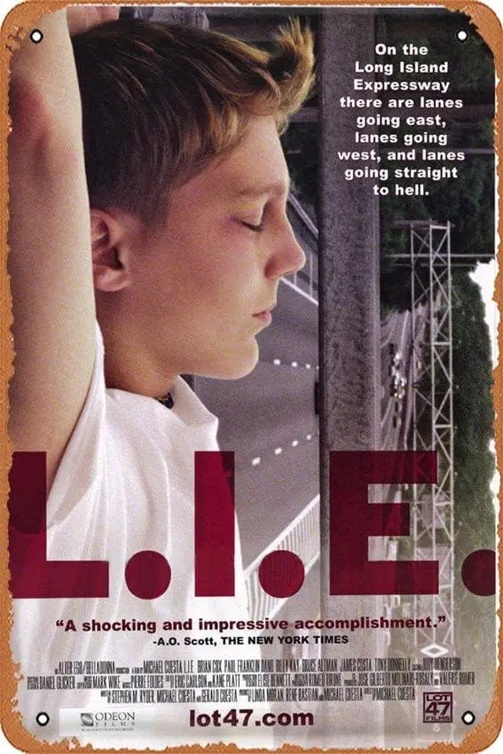 L.I.E. Постер с фильмом 2001 винтажный металлический жестяной знак для мужчин и