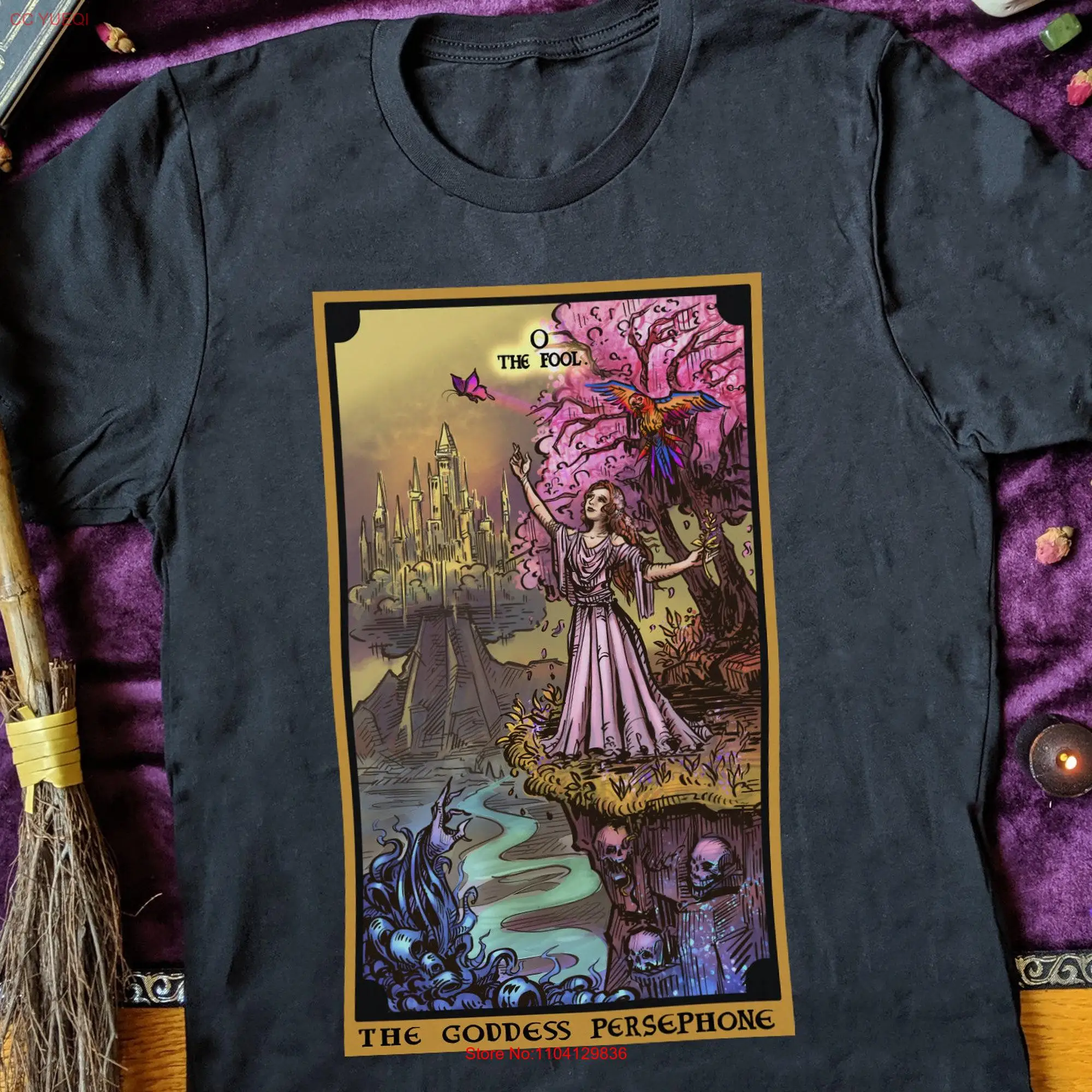 Футболка с изображением богини персефона дурака таро языческой ведьмы