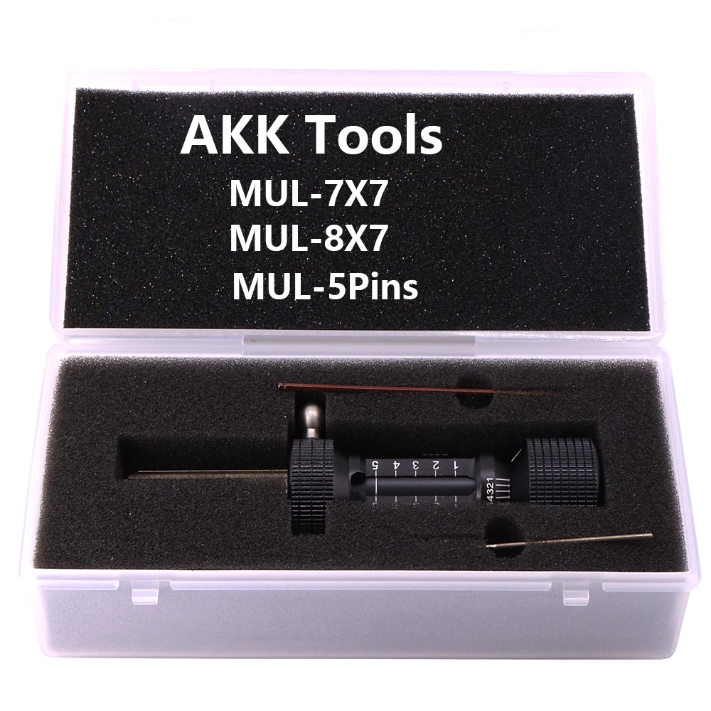 New Arrival MUL-7X7 MUL-8X7 MUL-5Pins AKK Tool Mul 8×7 Flat Tooth Locksmith Tool for 8/7 tooth Flat Key Lock