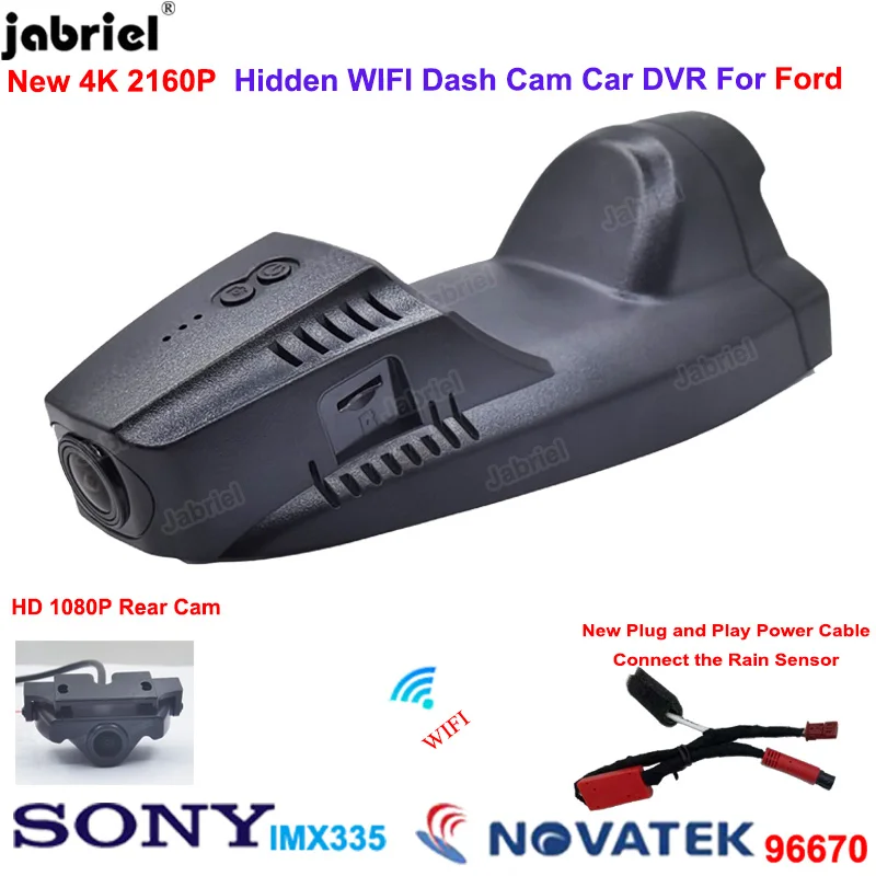 

4K 2K Car Dvr Dash Cam Dual Lens Camera Recorder For Ford Escape mk2 mk3 c520 cx482 For Ford Kuga mk2 mk3 c520 cx482 2012-2022