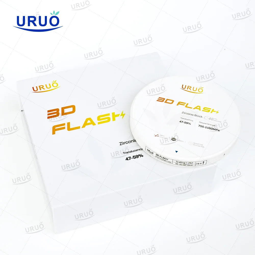 Фото Стоматологический циркониевый блок 98 мм 3D Flash для быстрого спекания за 40 минут, открытая система, материал CAD/CAM, прозрачность 47%-59%, прочность 700-100 МПа №4