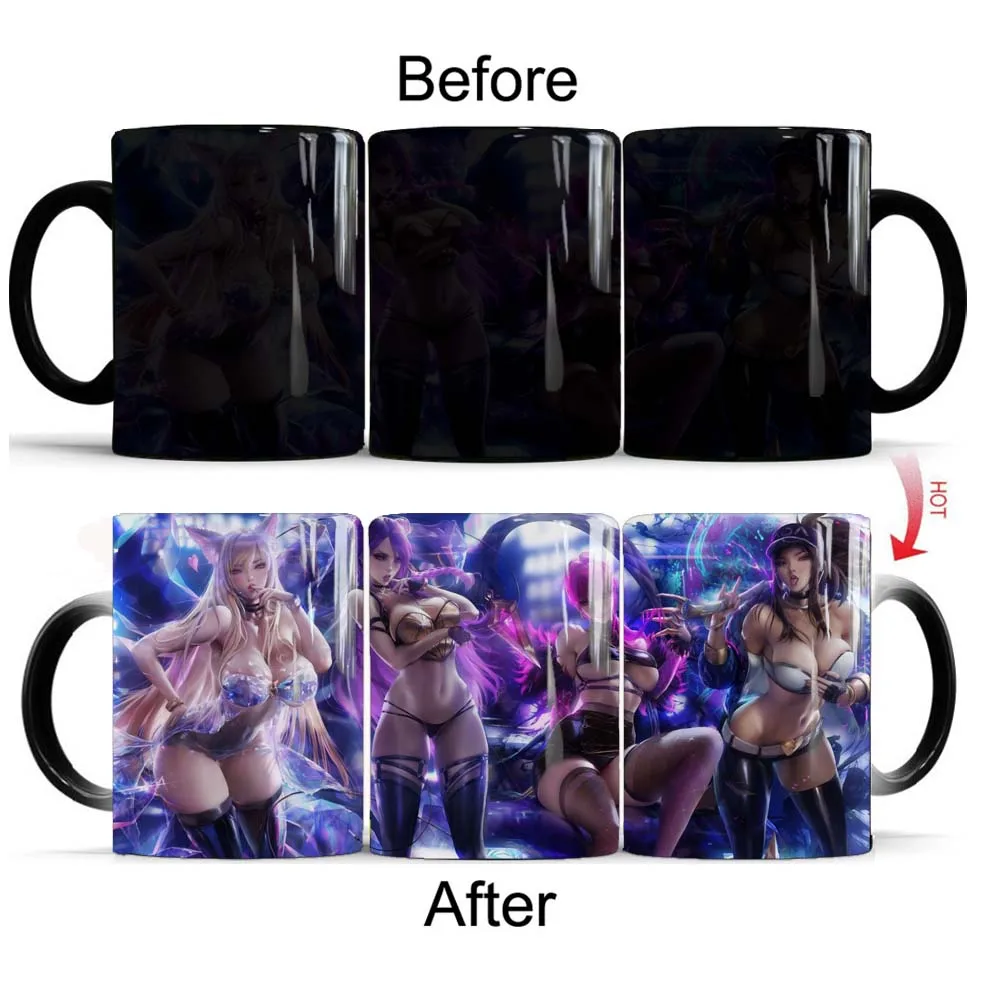 

Sexy goddess Coffee Mug Cartoon Anime Girl Milk Tea Cup Heat Sensitive Mug Changing Color Magic Mug Best Gift for Your Friends