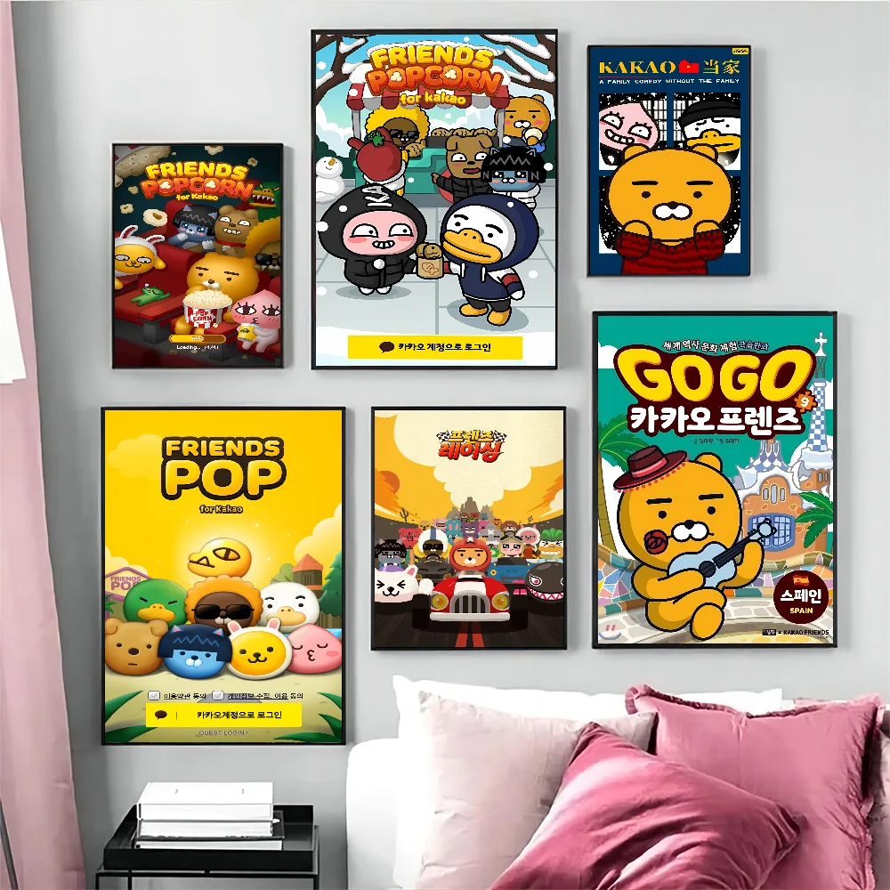 Cute K-Kakaos F-Friends Classic Vintage Posters Waterproof Paper Sticker Coffee House Bar Home Decor