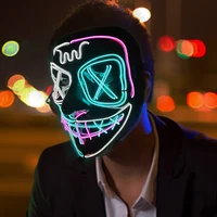 Wireless Halloween Neon Led Purge Mask Masquerade Carnival Party Masks Light Luminous In The Dark Cosplay Costume Supplies 2