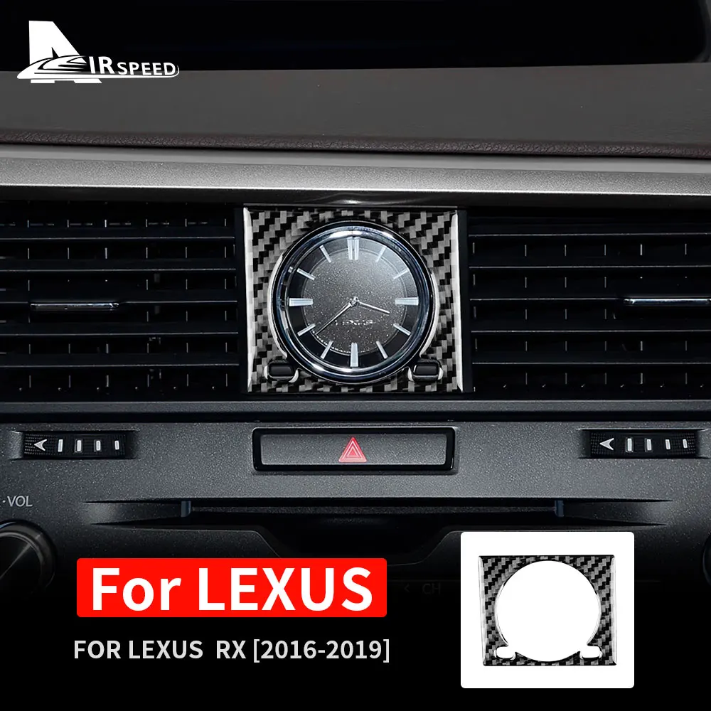 

AIRSPEED углеродное волокно для Lexus RX 2016 2017 2018 2019 аксессуары Автомобильная центральная консоль часы рамка наклейка внутренняя отделка