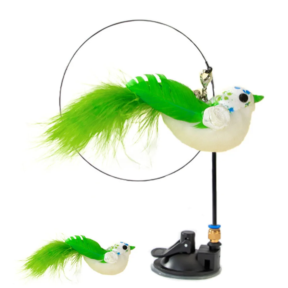 

Cat Toy Funny Simulation Feather Bird with Bell Cat Stick Toy for Kitten Playing Teaser Wand Bite-resistant Interactive Pets Toy