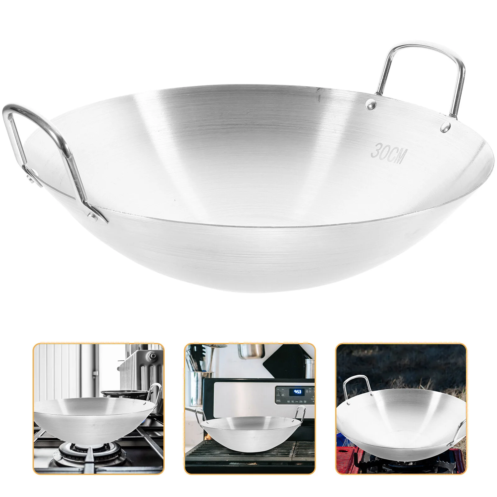 

Stove Induction Frying Pan Multi-functional Pot Wok Home Stainless Steel Durable Cooking Kitchen Supply