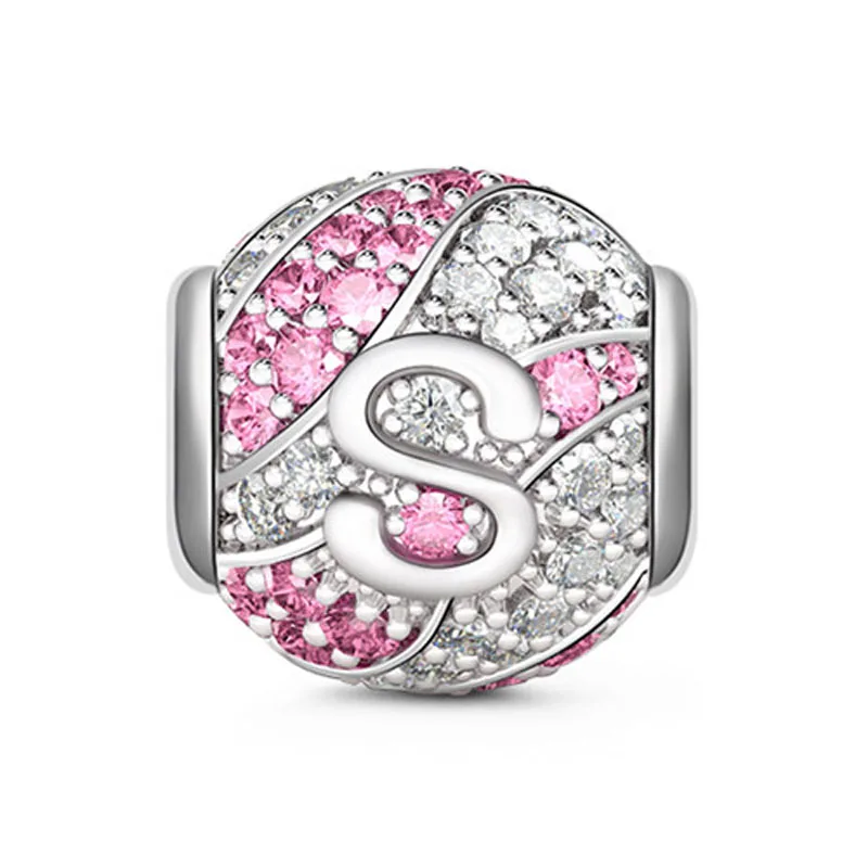 Браслет Pandora сделай сам женский с круглыми вставками и буквами алфавита |