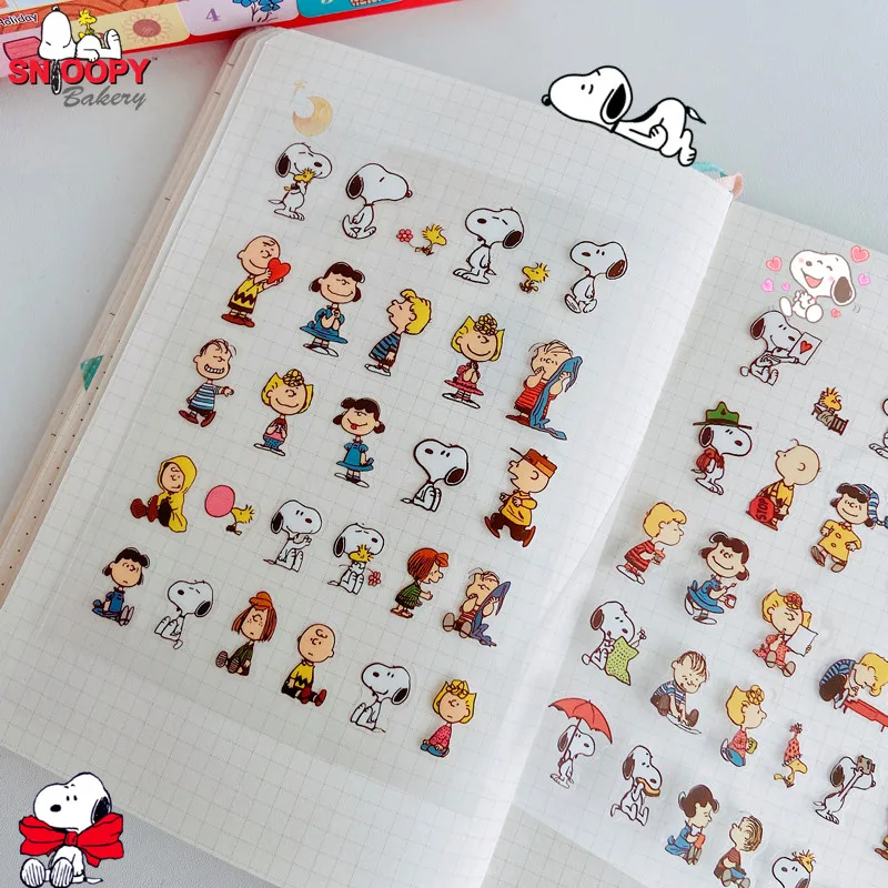 

Snoopy Charlie Sticker Transparent Cartoon Diy Material Cup Phone Case Kawaii Manicure Decor Accessories Student Study Supplies