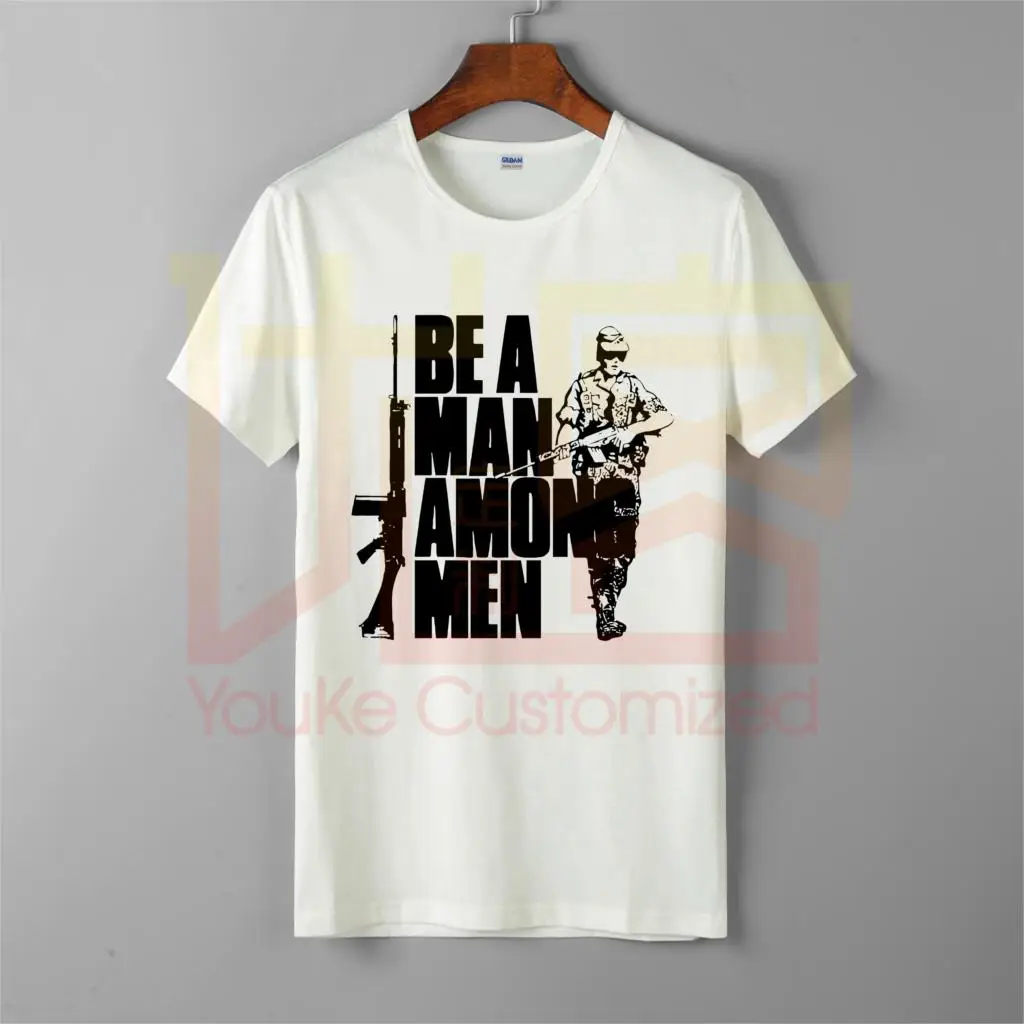 

fn fal be a man among men t shirt rhodesian foreign legion british l1a1 rifle