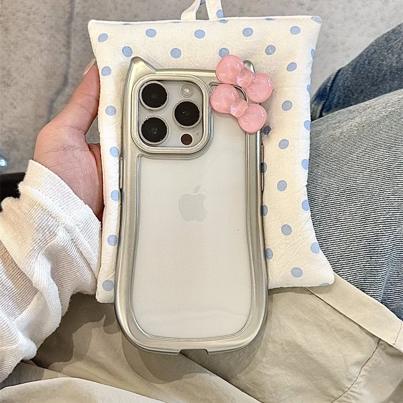 Чехол для мобильного телефона с гальваническим покрытием в серебряной рамке