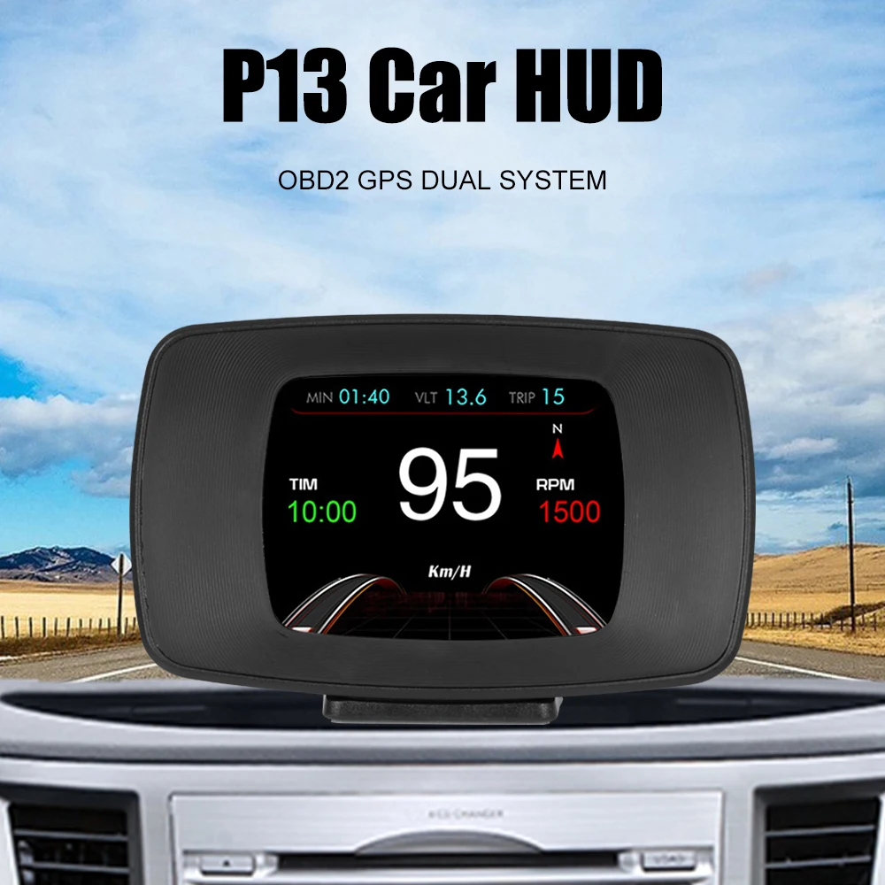 

Цифровой тестер скорости автомобиля P13 OBD2 GPS HUD, прибор для диагностики автомобиля, будильника, бортового компьютера