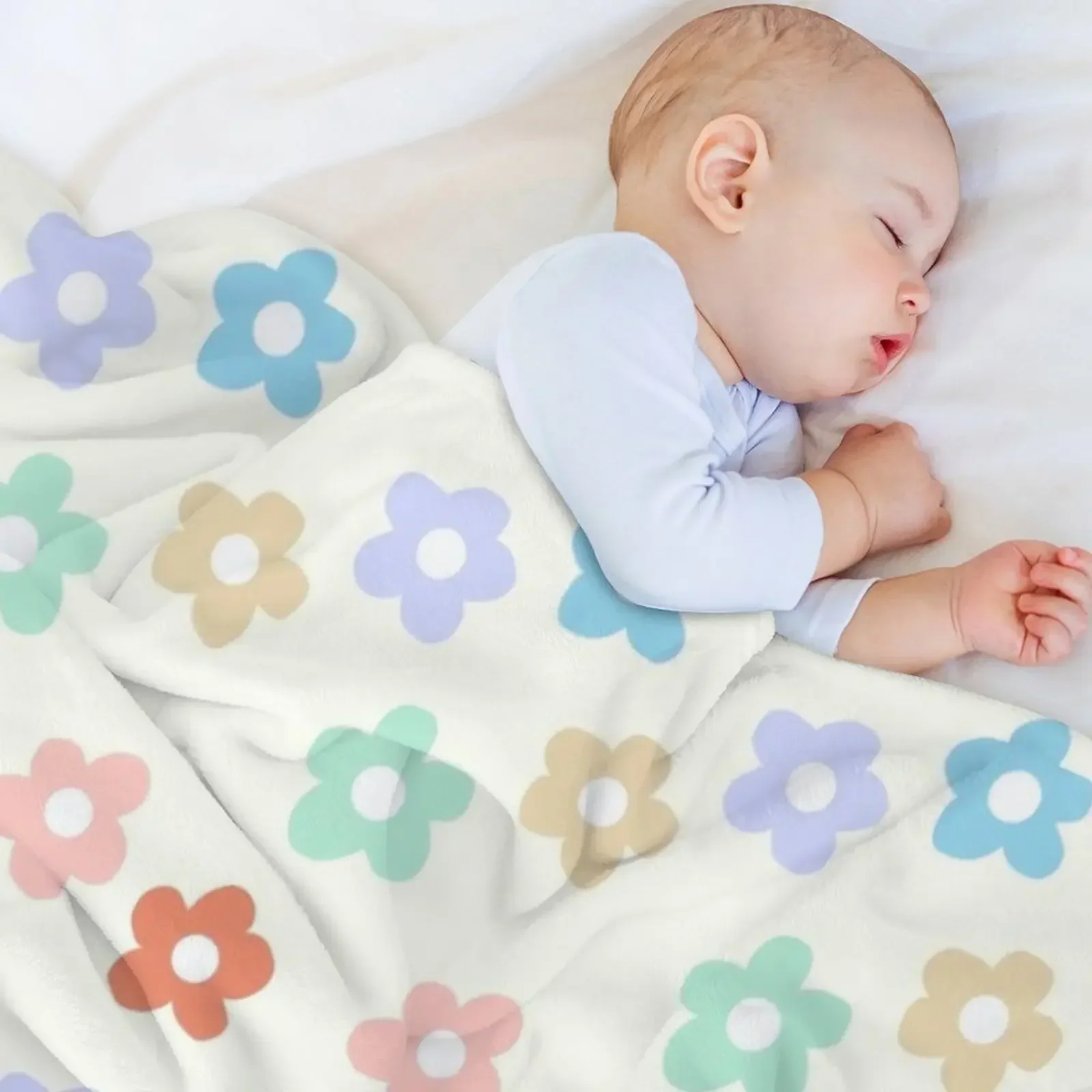 Винтажное пледовое одеяло в виде цветов Рождественское украшение фланелевая