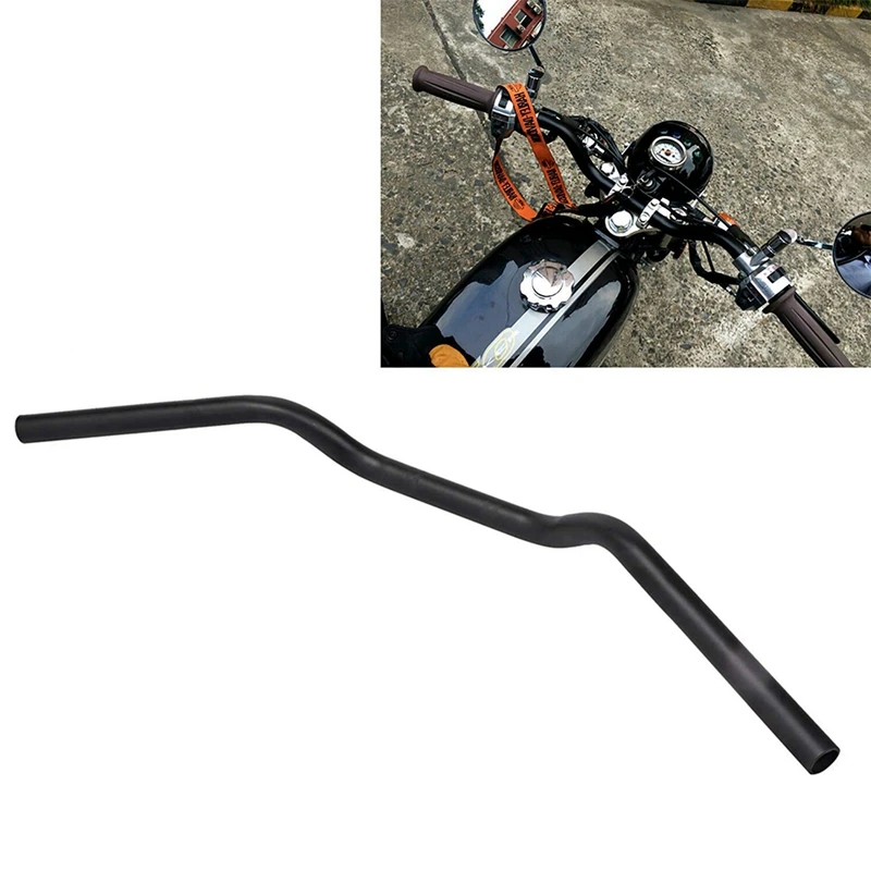 

2X Motorcycle 1Inch 25Mm Tracker Handlebar Drag Bars For Sportster XL 883 1200 Matte Black