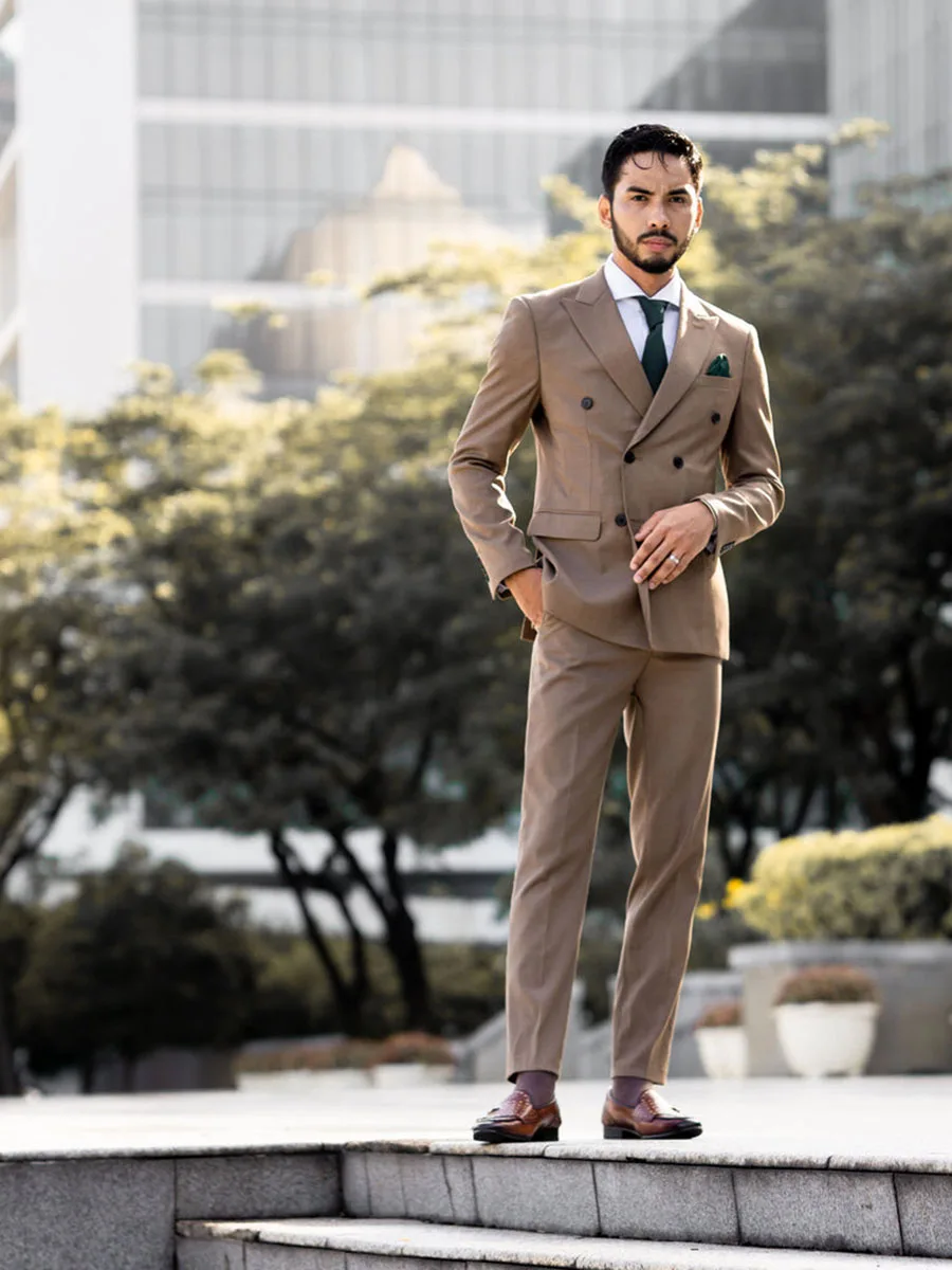 2023 Men's Suit 2-piece Double-breasted Suit Suitable for Wedding Groom Best Man High-end Dress Business Casual Office