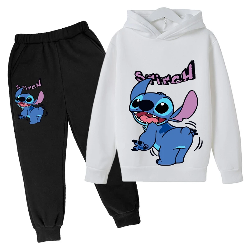 

New Autumn Baby Stitch Clothes Children Boys Girls Sport Hoodies Pants 2Pcs Sets Toddler Stitch Clothing Infant Kids Tracksuit