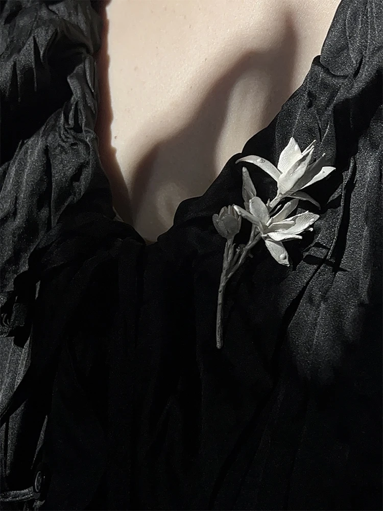 ZHUHE брошь с жасмином серьги для женщин ретро-стиль ювелирные изделия из медного