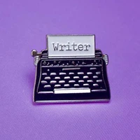 typewriter the writer brooch metal badge lapel pin jacket jeans fashion jewelry accessories gift