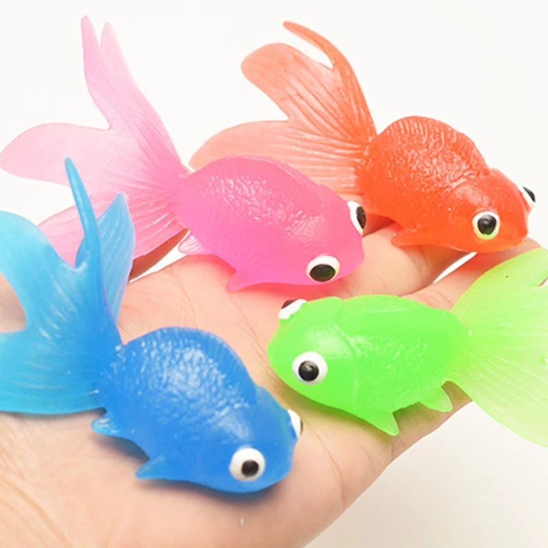 

Realistic Mini Goldfish Model 10Pcs Miniature Rubber Fish Figurine Aquarium Supplies Classroom Props Supply Science Toy