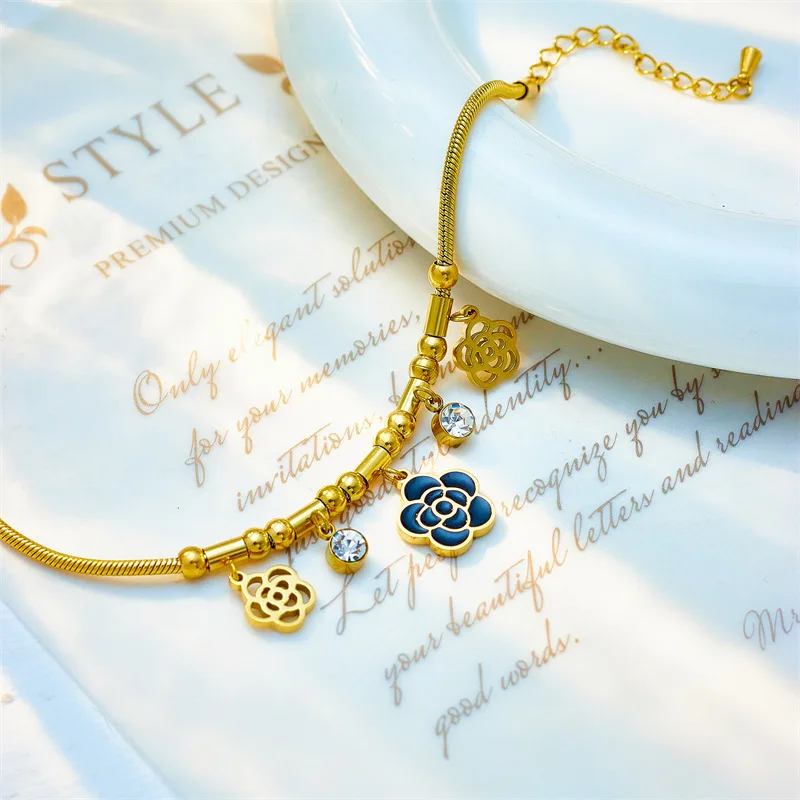 1 шт. изысканный полый цветок модный роскошный браслет из нержавеющей стали