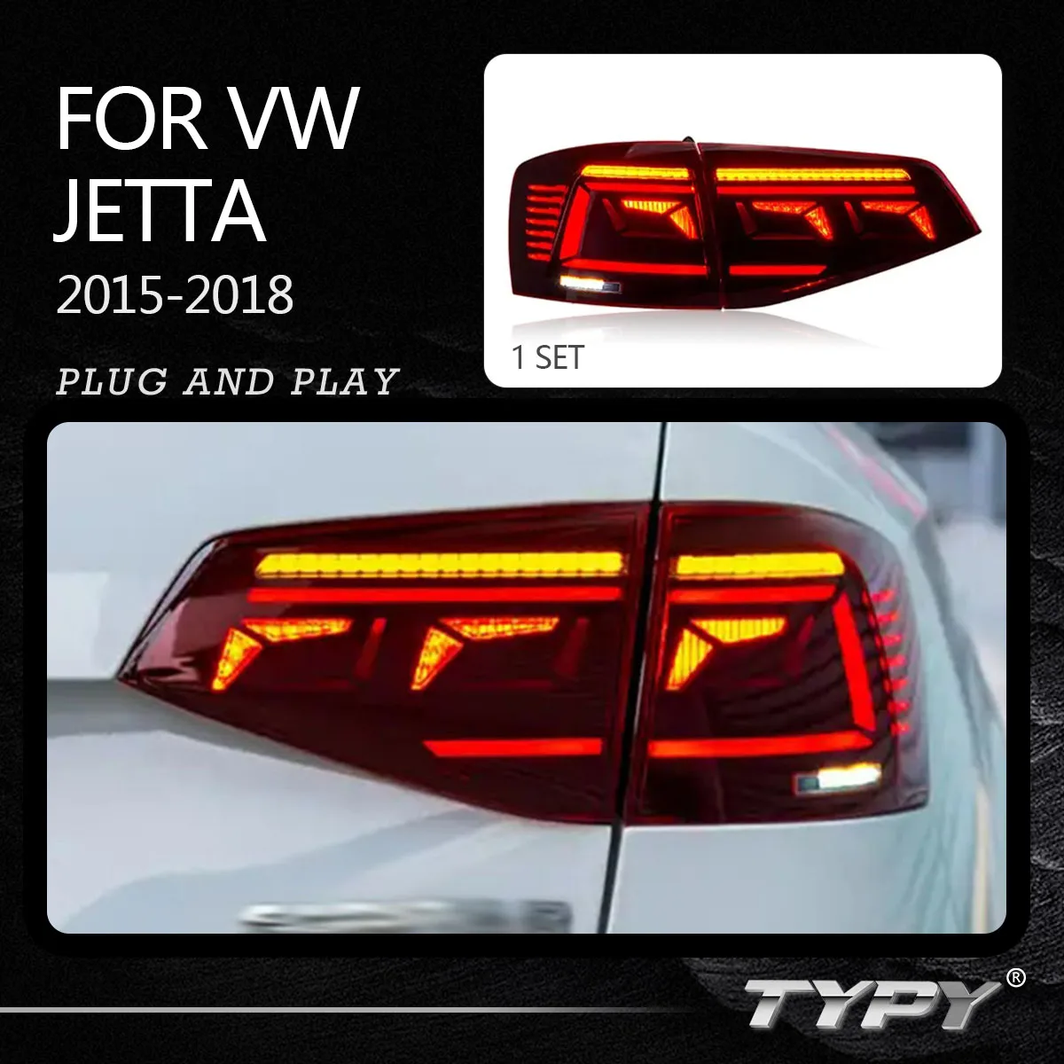 

Задний фонарь автомобиля, задний фонарь, Модифицированная лампа, задний фонарь для VW Volkswagen Jetta 2015-2018