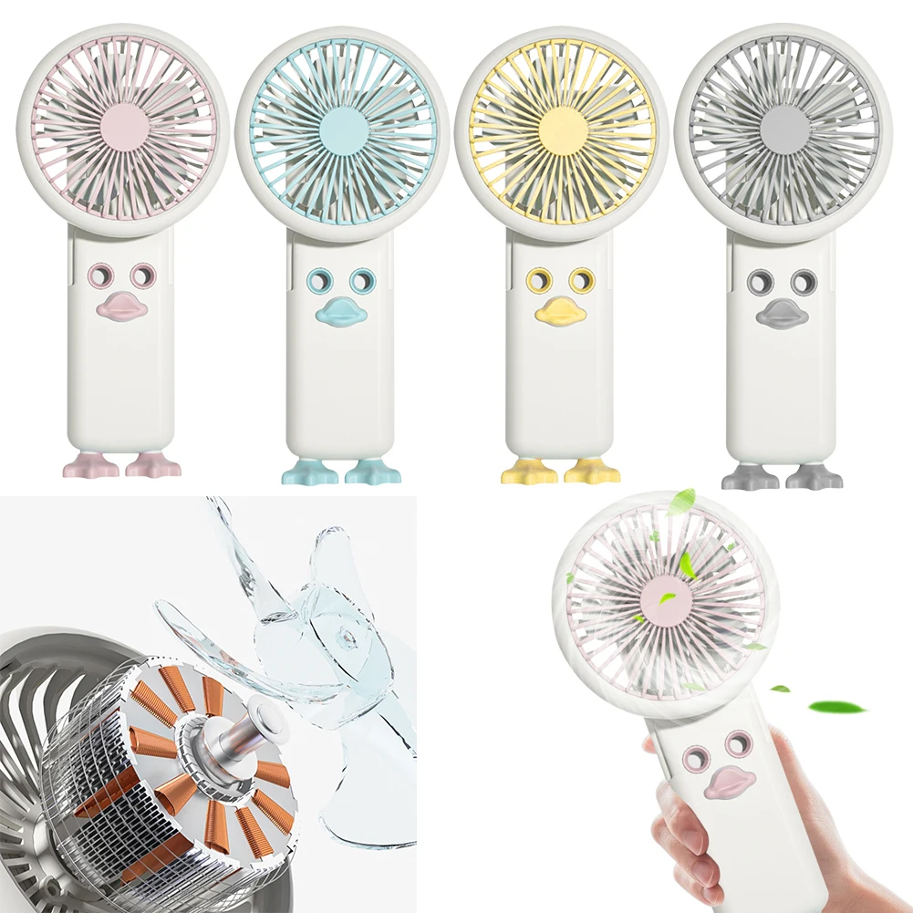 Портативный персональный вентилятор с USB-зарядкой мини-милый дизайн утки ручной