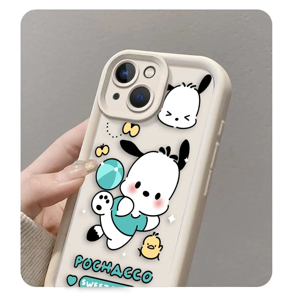 Чехол для телефона с собакой Cinnamoroll Pochacco VIVO Y19 Y20 Y17 Y17S Y21 Y22S Y22 Y27 Y28 Y35 Y36 Y50 Y51 Y72 Y75 Y76 Y77