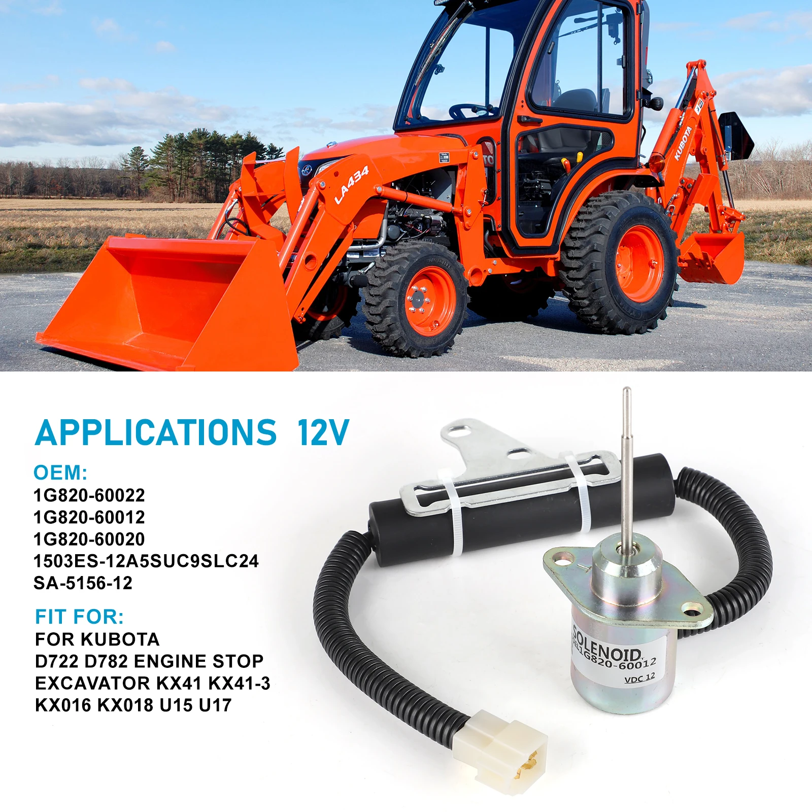 Электромагнитный Запорный Клапан Топлива 12 В Постоянного Тока Для Экскаватора