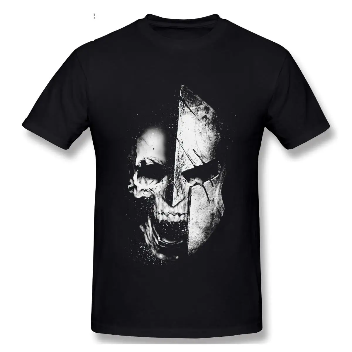 

Personality The Last Spartan Warrior T Shirt Short Sleeves Cotton Molon Labe T-shirt Streetwear Casual Skull Sparta Tee Top Gift