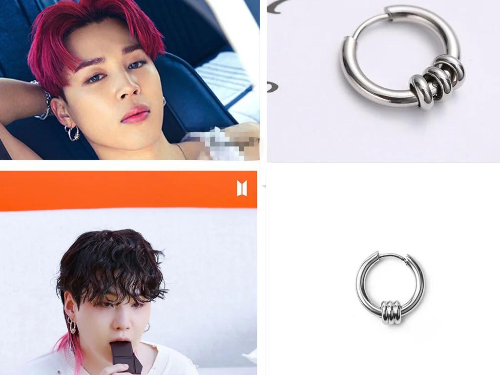 

KPOP Bangtan Boys SUGA Min JIMIN Park Jimin The Same Circle Earrings, Small Pendant Earrings Earrings New Korean Fashion Gifts
