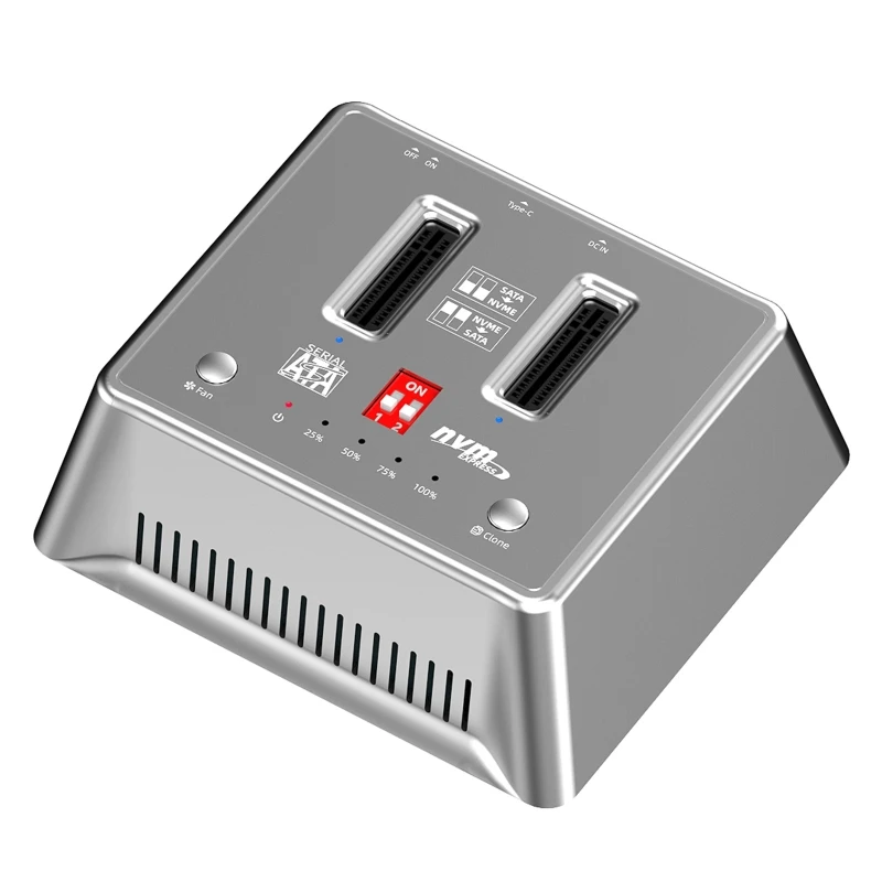 

594F M.2 NVME/NGFF Дубликатор NVME/-SATA SSD док-станция с двойным отсеком автономный дубликатор