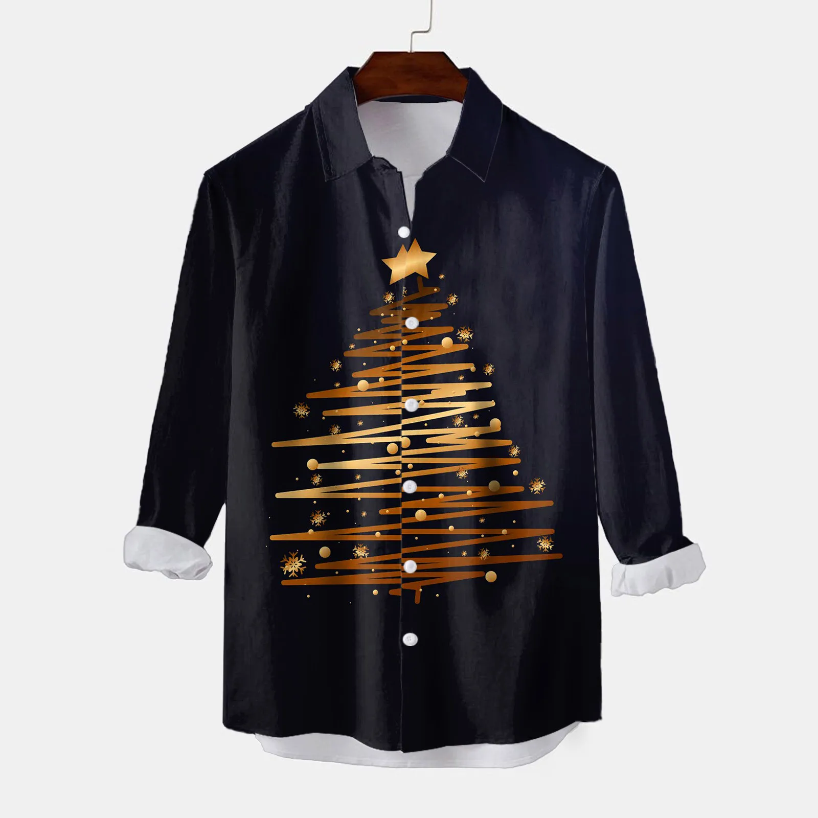 

Men Casual Long Sleeve Autumn Winter Christmas 3D Printed Shirts Men's Clothes Oversized Casual Shirt Art 3d Digital Print