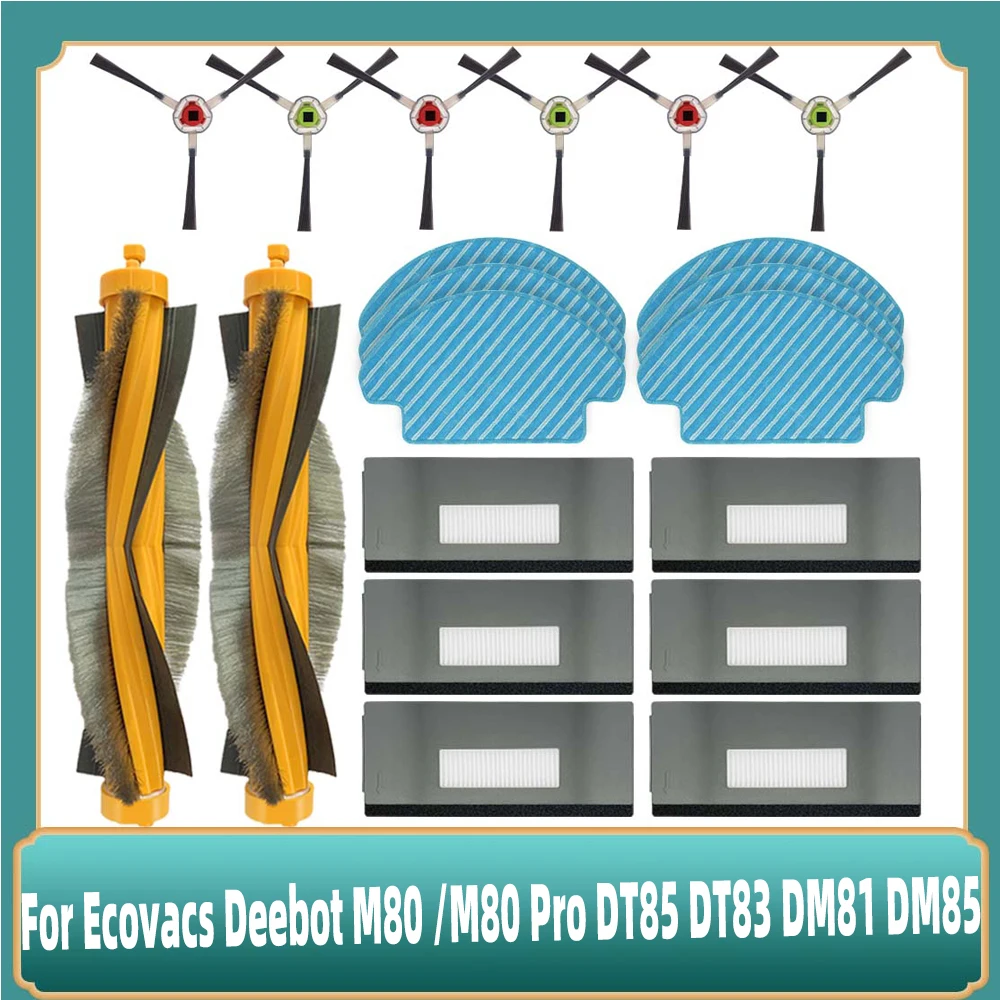 Фото Для Ecovacs Deebot M80/M80 Pro DT85 DT83 DM81 DM85 Робот-пылесос Основная боковая щетка Hepa-фильтр Швабра Тряпка Аксессуары №1