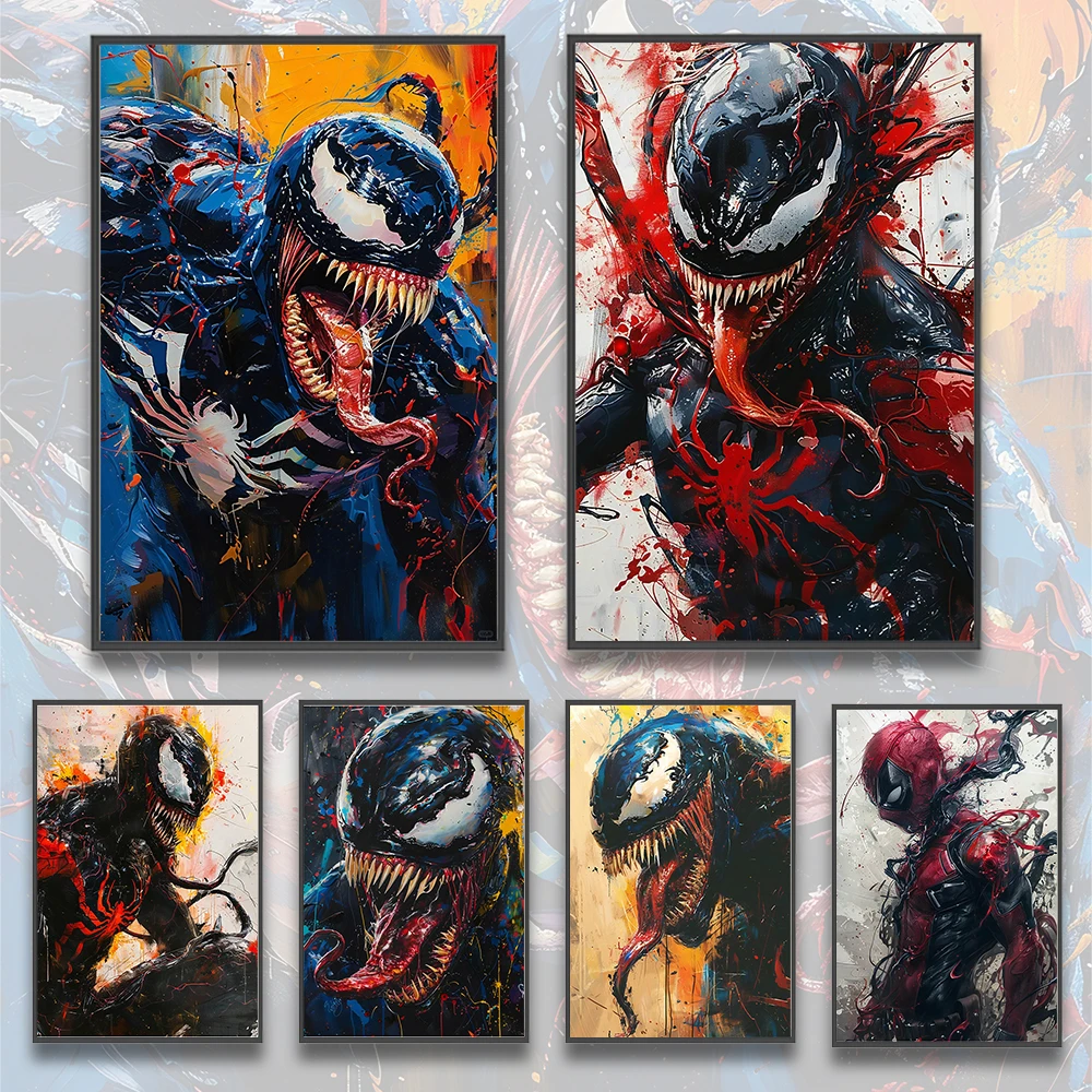 Самоклеящиеся бумажные плакаты Venom Mavel обои из фильма фигурки Человека-паука HD