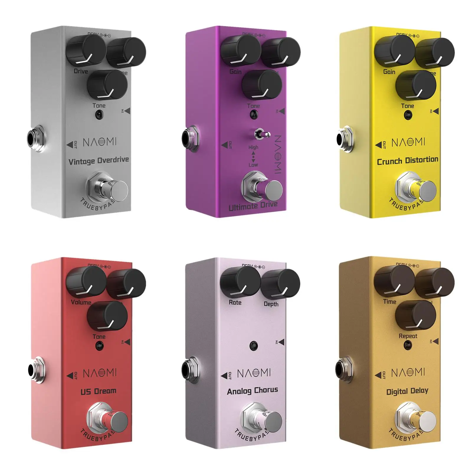 

Electric Guitar Pedal Effector Aluminum Alloy Accessories Bass LED Indicator